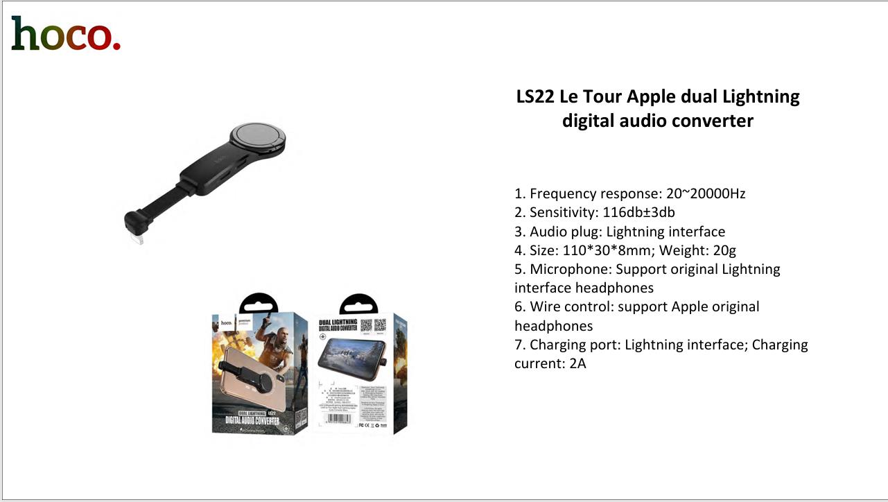 محول الصوت الرقمي LS22 Le Tour Apple ثنائي Lightning