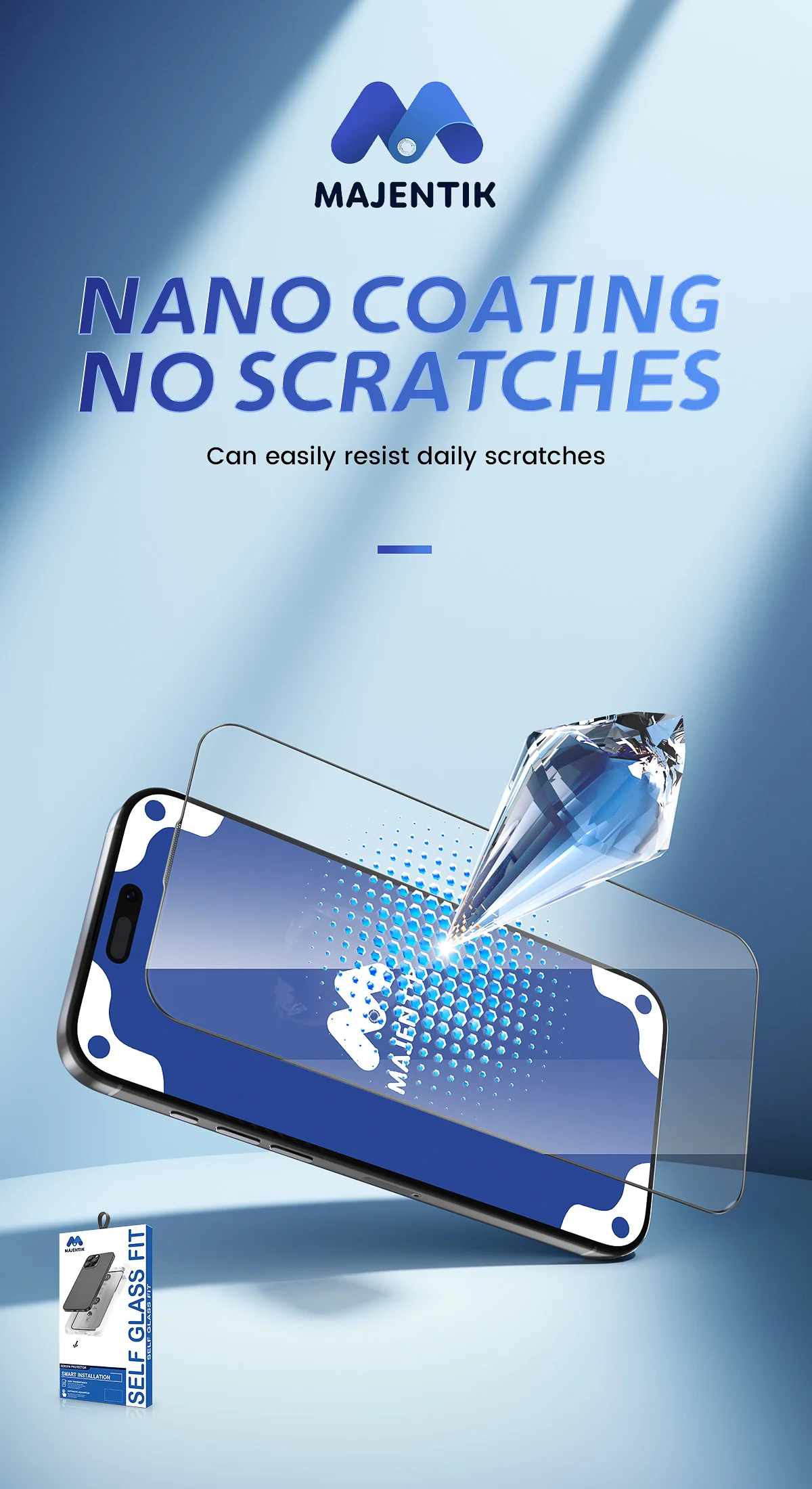 واقي شاشة زجاجي ذاتي التركيب