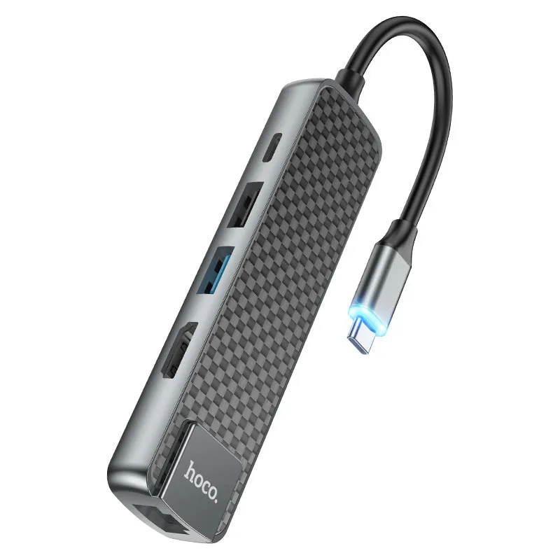 محول Easy view متعدد الوظائف من النوع C (تلفزيون عالي الوضوح + USB 3.0 + USB 2.0 + RJ45 + PD)